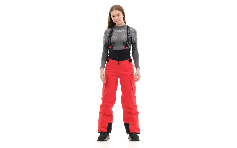 Штаны горнолыжные утепленные Gravity Premium WOMAN Red Fluo