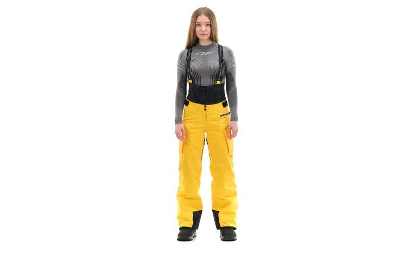 Штаны горнолыжные утепленные Gravity Premium WOMAN Yellow-Dark Ocean